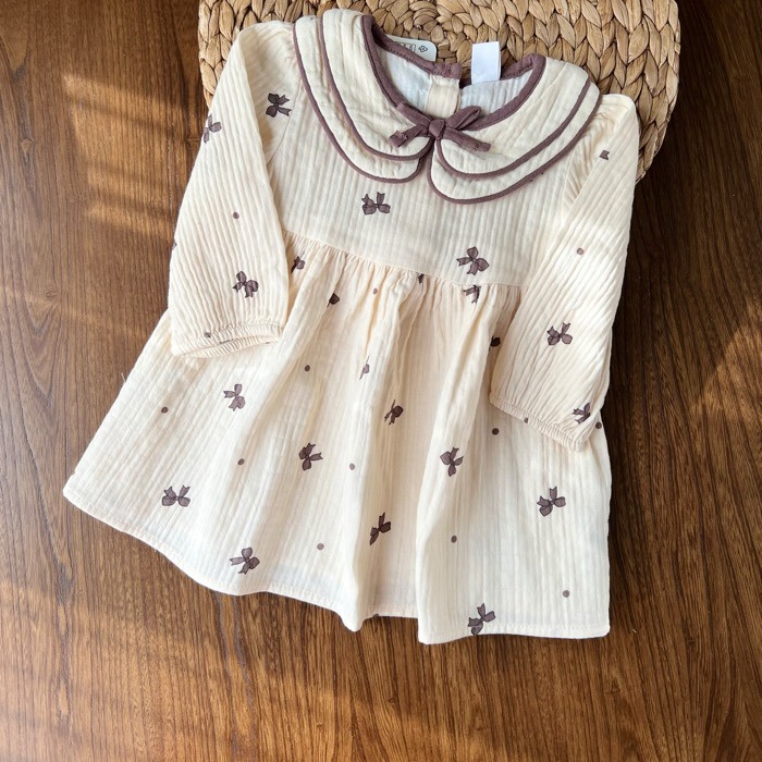 پیراهن دخترانه پاپیون السیوایکیکی 👧🏻