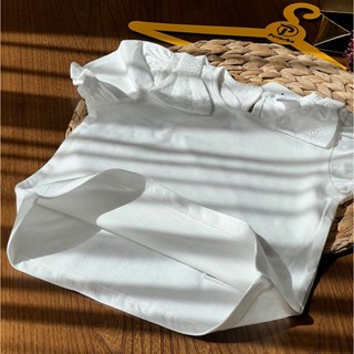 بلوز سفید دخترانه سرشونه پاپیونی
