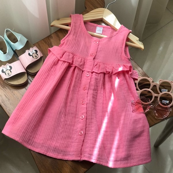 پیراهن موسلین صورتی السیوایکیکی