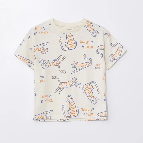 تیشرت ببر السی زمینه کرم