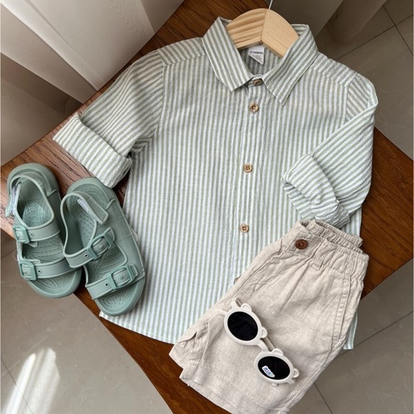 شومیز پسرانه السیوایکیکی (راه راه سبز)🇹🇷