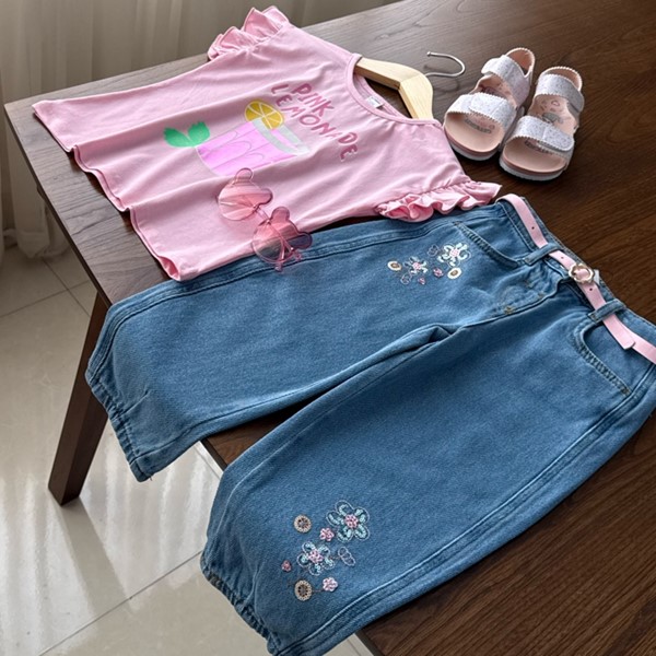 جین+کمربند السی ترک💓