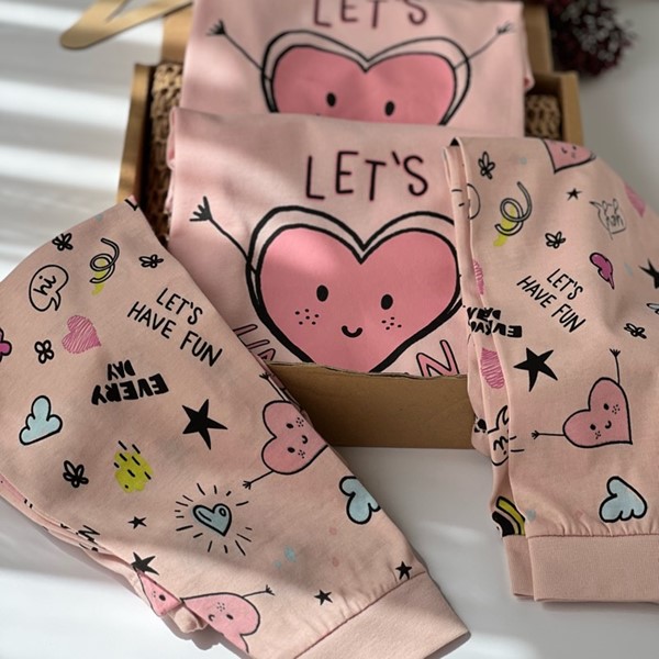 ست دخترانه صورتی قلب السی