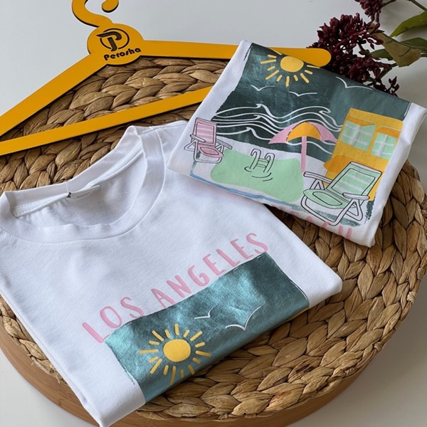 کراپ تیشرت دخترانه السی ☀️🏖️🌊