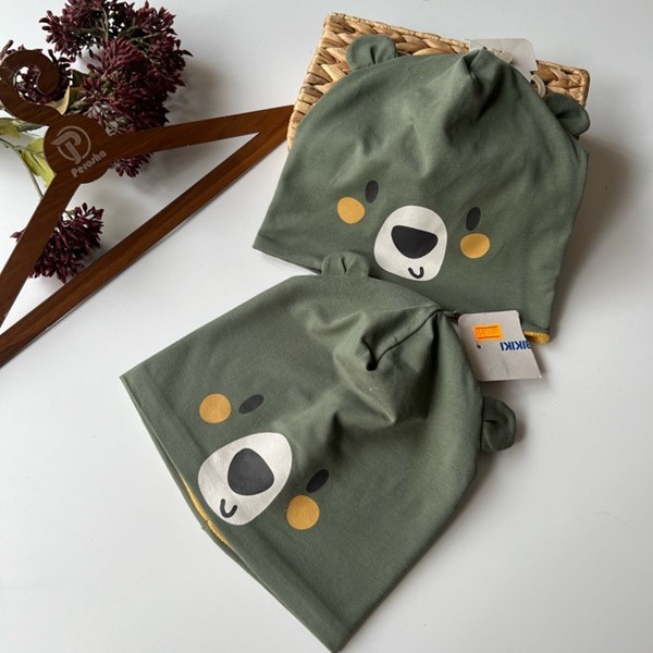 کلاه بچگانه السی لایه دار تدی داخل زرد