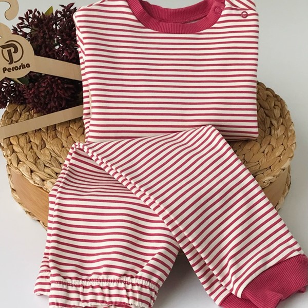 ست راه راه البالویی رنگ السی