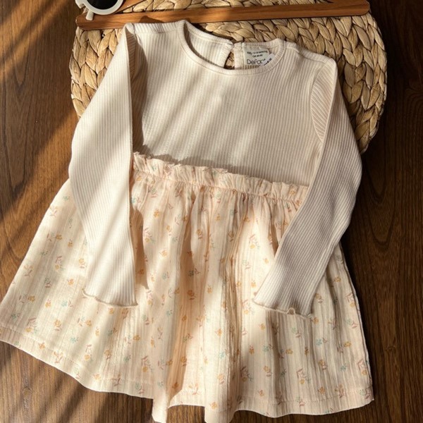 پیراهن دیفکتو کبریتی+دامن گلدار🌸