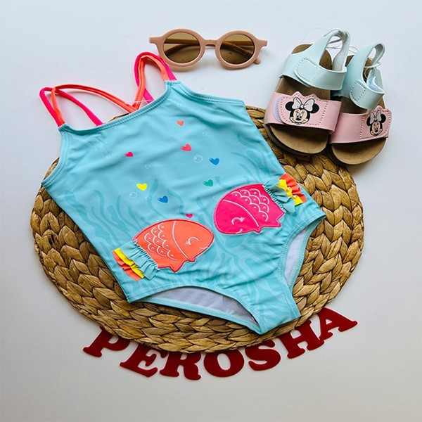 مایو دخترانه طرح ماهی